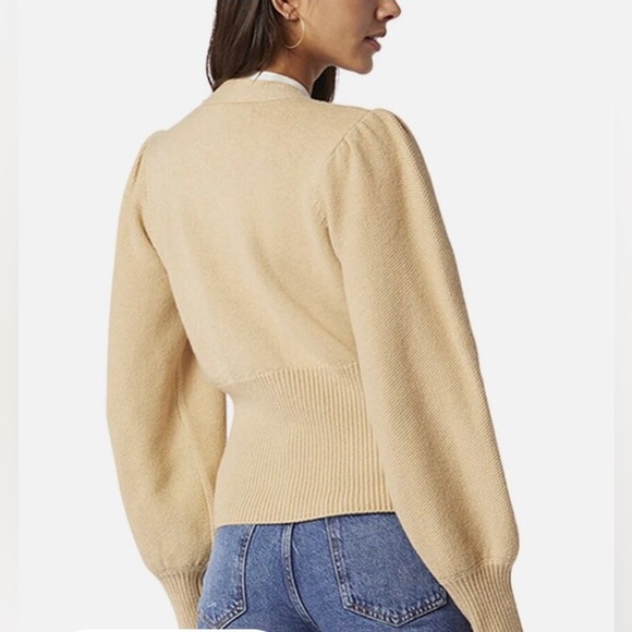 NEW JOIE brand button down sweater. Soft Wool. Tan. Size M. Figure Flattering - Picture 3 of 6